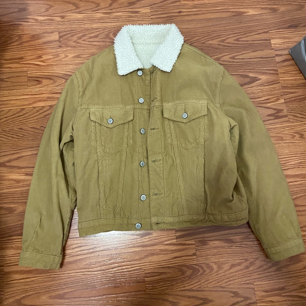 Brandy Melville Sherpa Lined Corduroy Jacket Gem